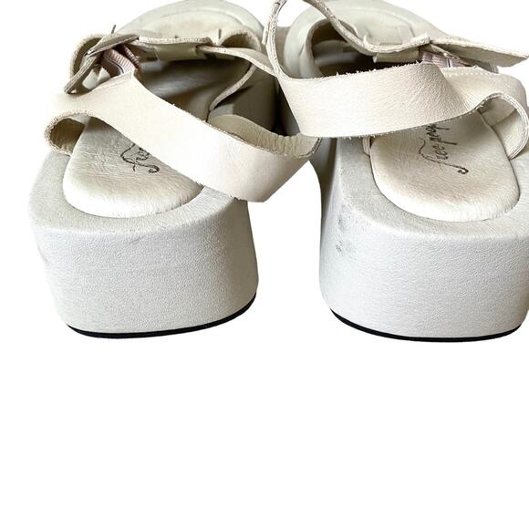 Free People Fisherman Platform Bone Leather Sandals size 39 size 9 - Picture 6 of 8